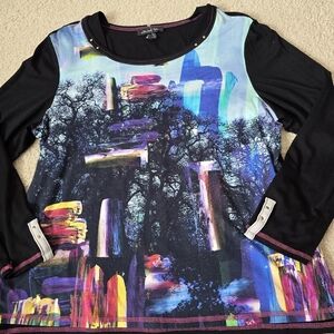Michael Tyler Abstract Art Print Top – Size XL